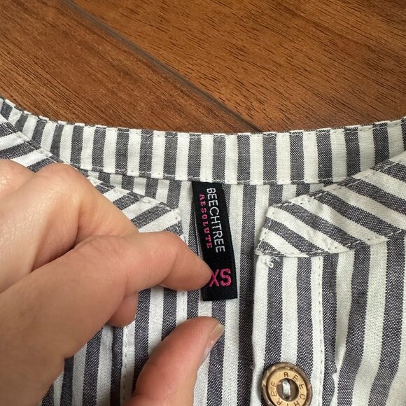 Beechtree Linen Blend Womens Stripped Beach Cover Size XS - Picture 2 of 4